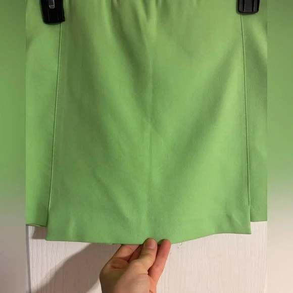 Zara Mini Green Cotton Blend Side Zipper Closure Spring Summer Skort Size XS - Picture 2 of 8